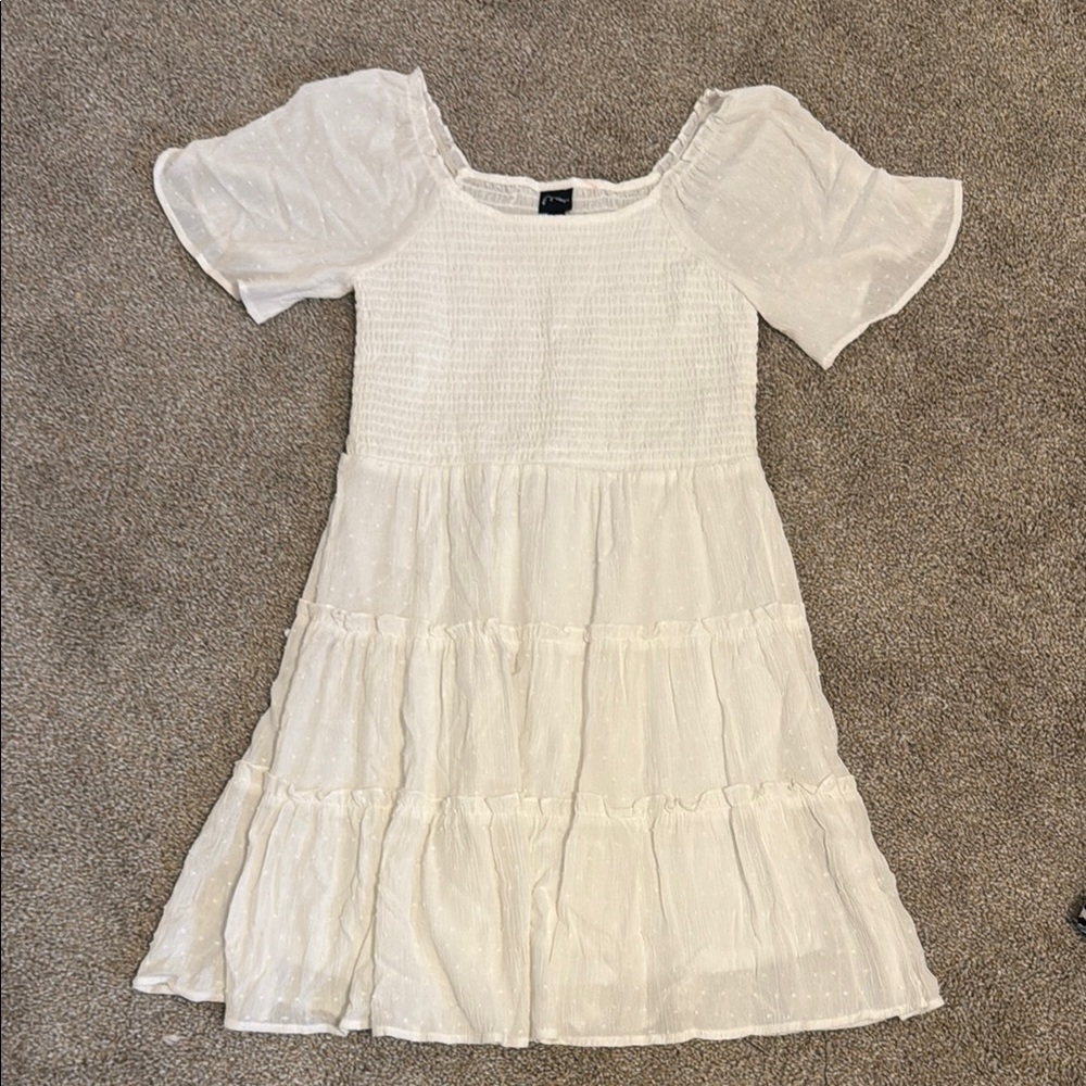 Art Class White Tiered Ruffled Sundress